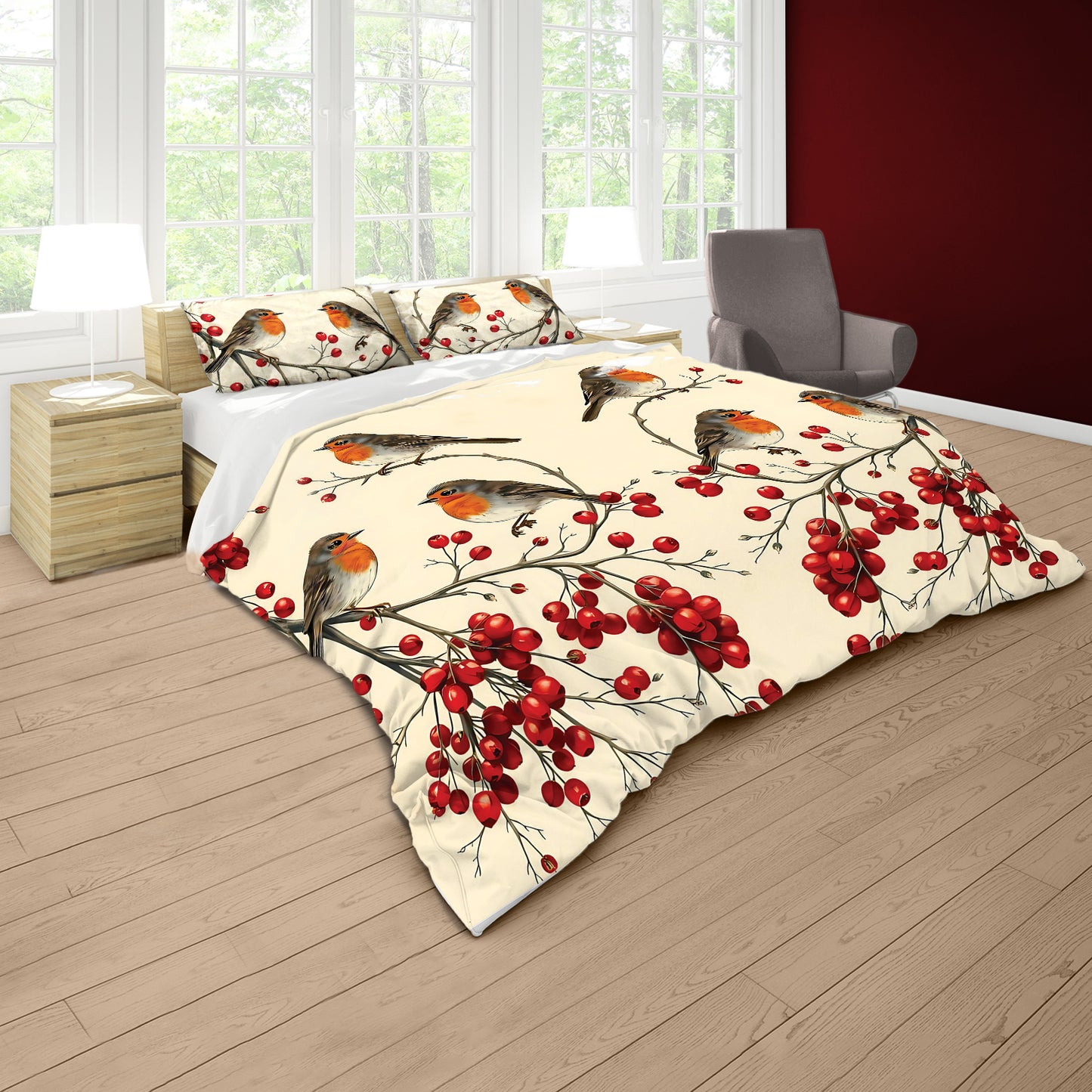 Birds and Berrie Duvet Cover Set