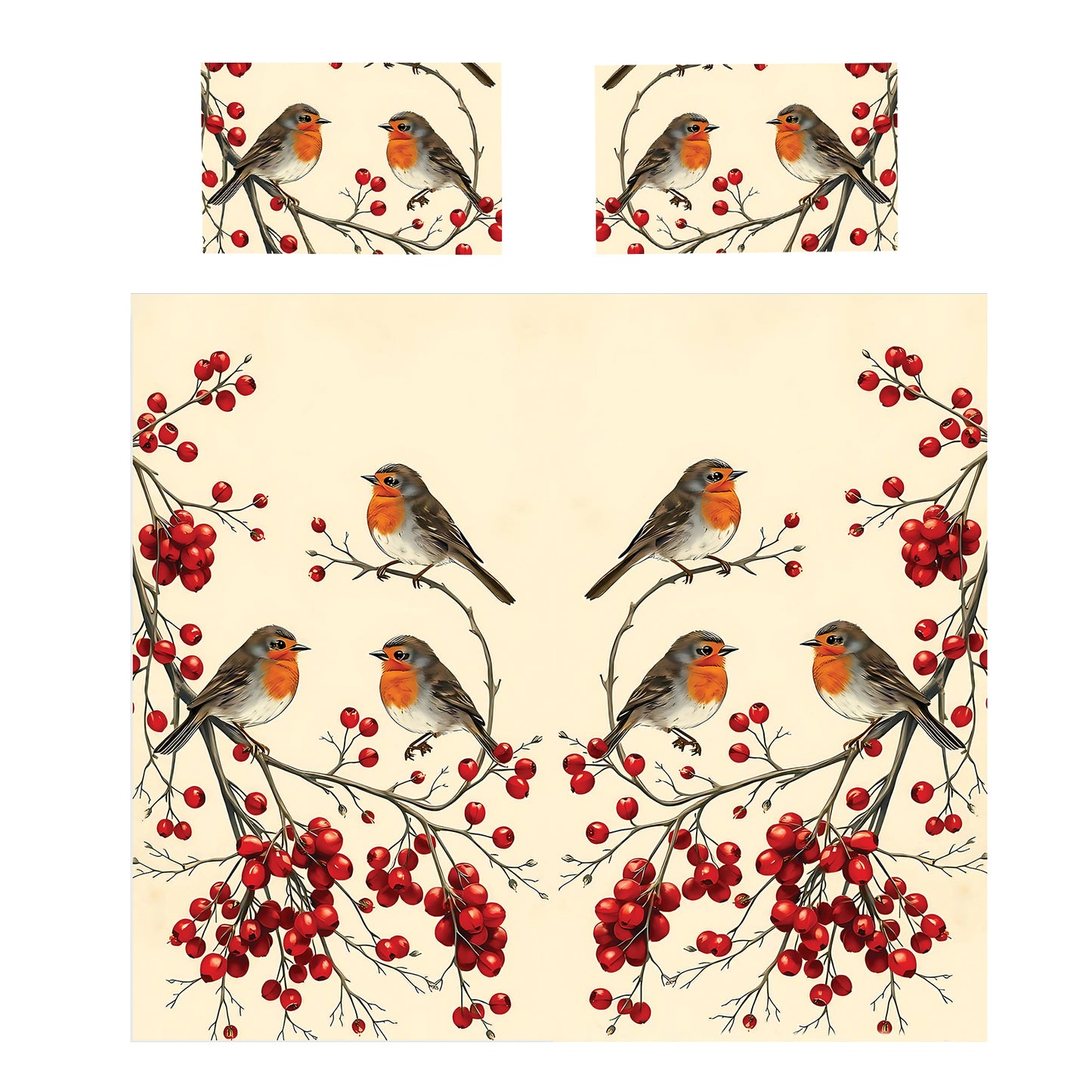 Birds and Berrie Duvet Cover Set