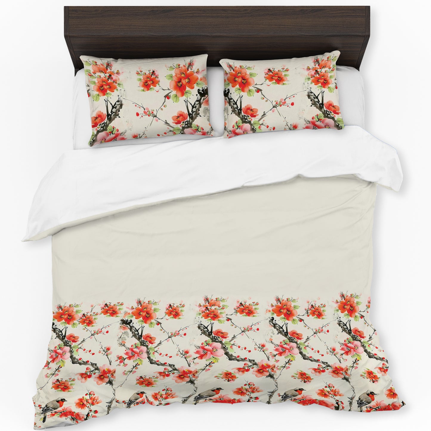 Birds in Cherry Trees Duvet Cover Set