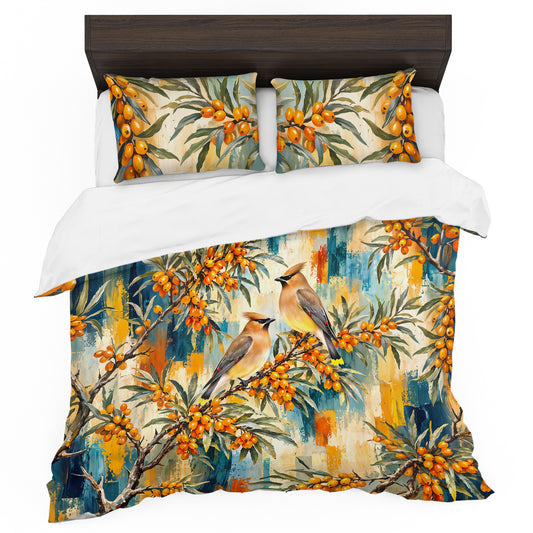 Birds in Fruit Tree Duvet Cover Set