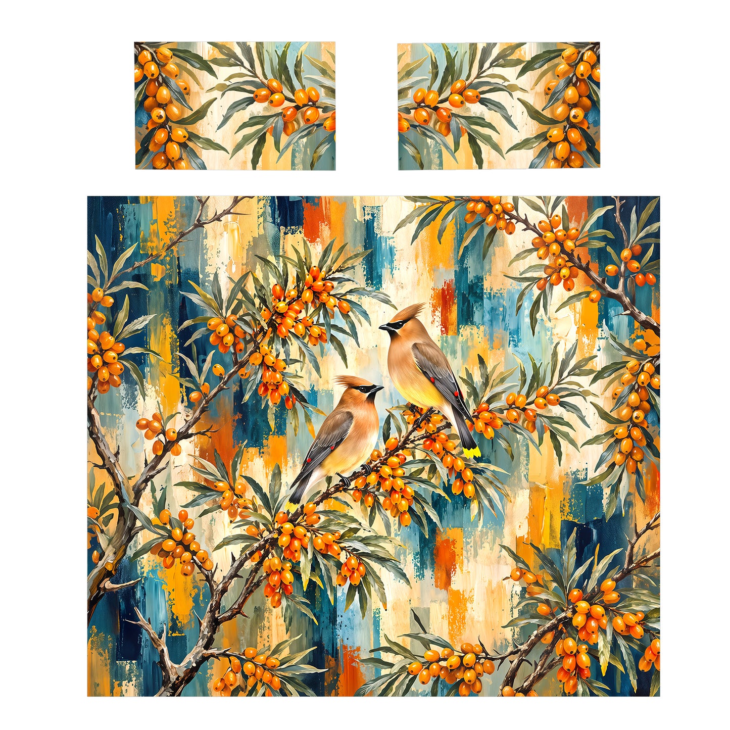 Birds in Fruit Tree Duvet Cover Set