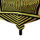 Black And Gold Haze Square Tablecloth
