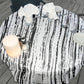 Black And White Texture Round Tablecloth