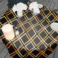 Black Diamond Pattern Round Tablecloth