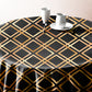 Black Diamond Pattern Round Tablecloth