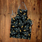 Black and Gold Leaf Pattern Medium Length Apron By Mark Van Vuuren