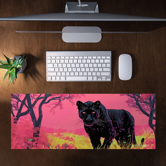 Black Panther Large Desk Pad by Wikus Schalkwyk