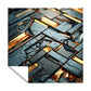 Black and Gold 3D Tiles Square Tablecloth