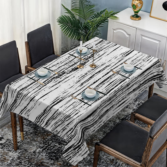 Black And White Texture Rectangle Tablecloth