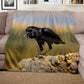 Black Crow Light Weight Fleece Blanket by Annette Heymans