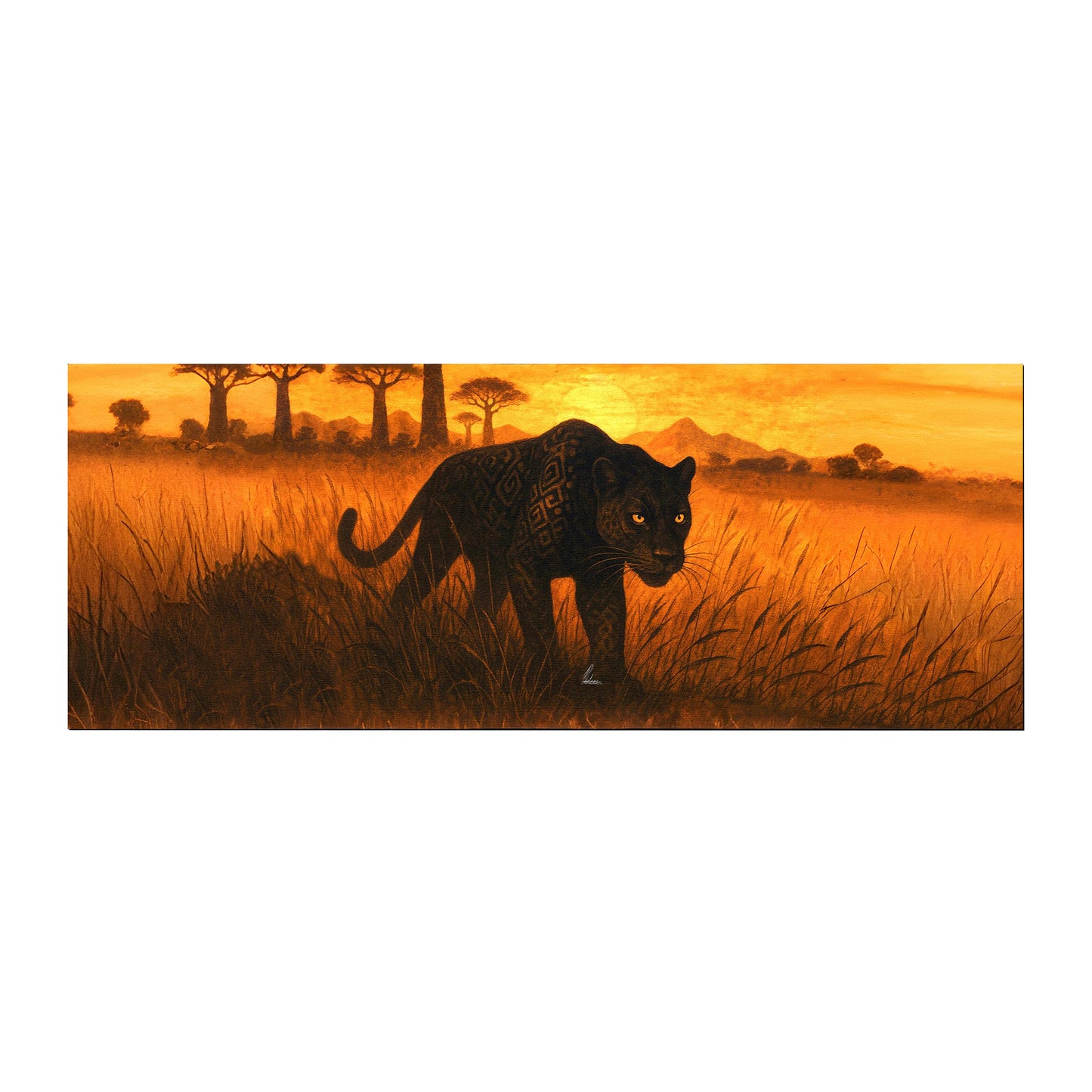 Black Panther at Sunset Desk Pad by Nathan Pieterse