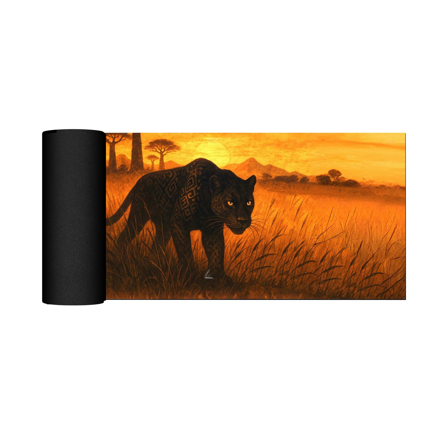 Black Panther at Sunset Desk Pad by Nathan Pieterse