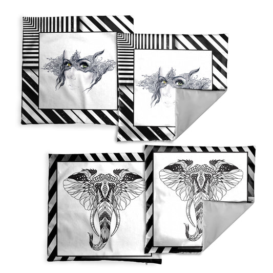 Black Striped Pattern Luxury Scatter Covers (Set of 4)