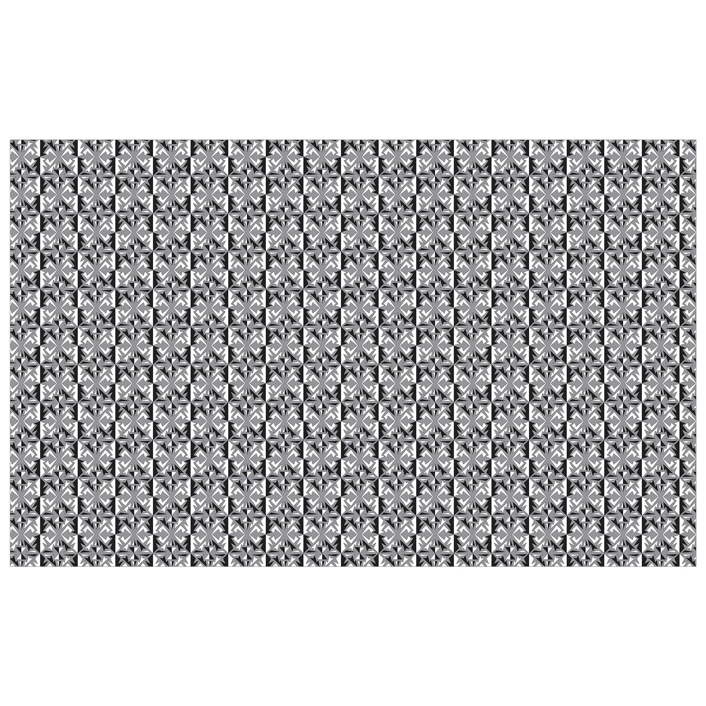 Black and Silver Geometric Shapes Rectangle Tablecloth