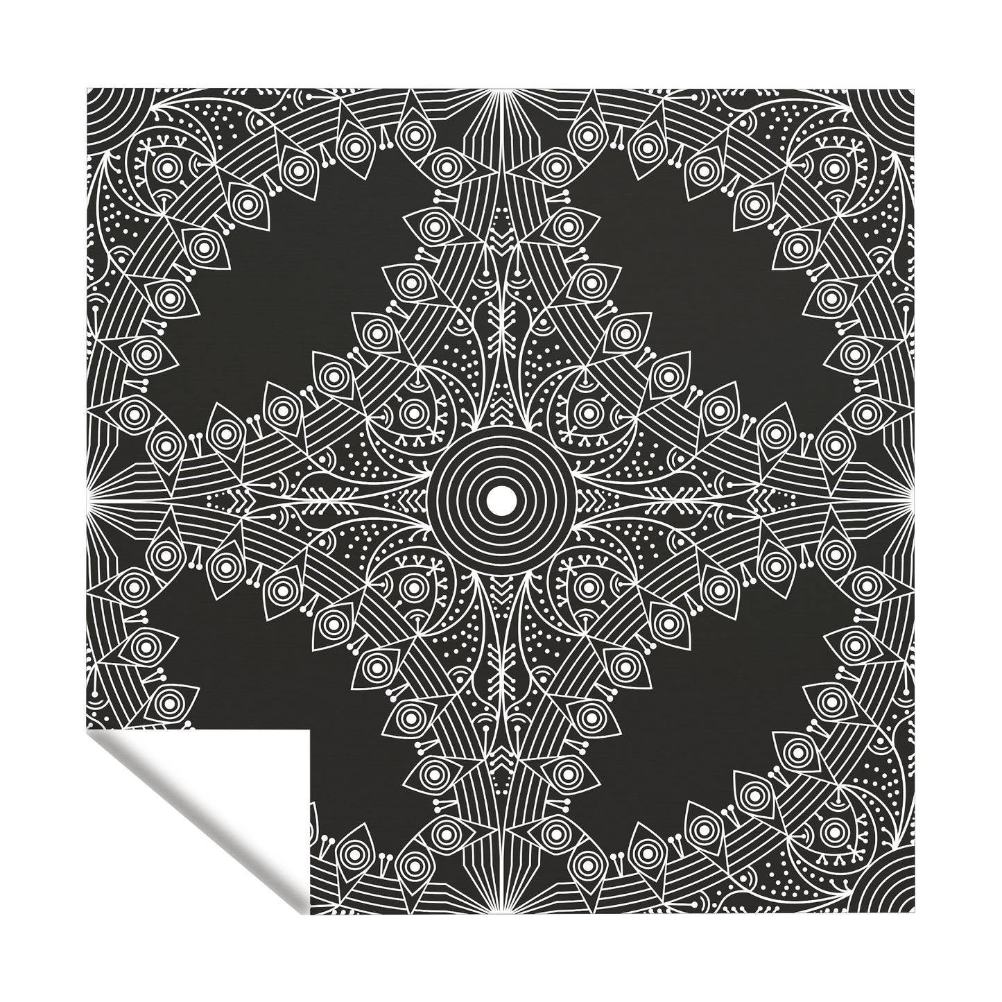 Black and White Pattern Square Tablecloth