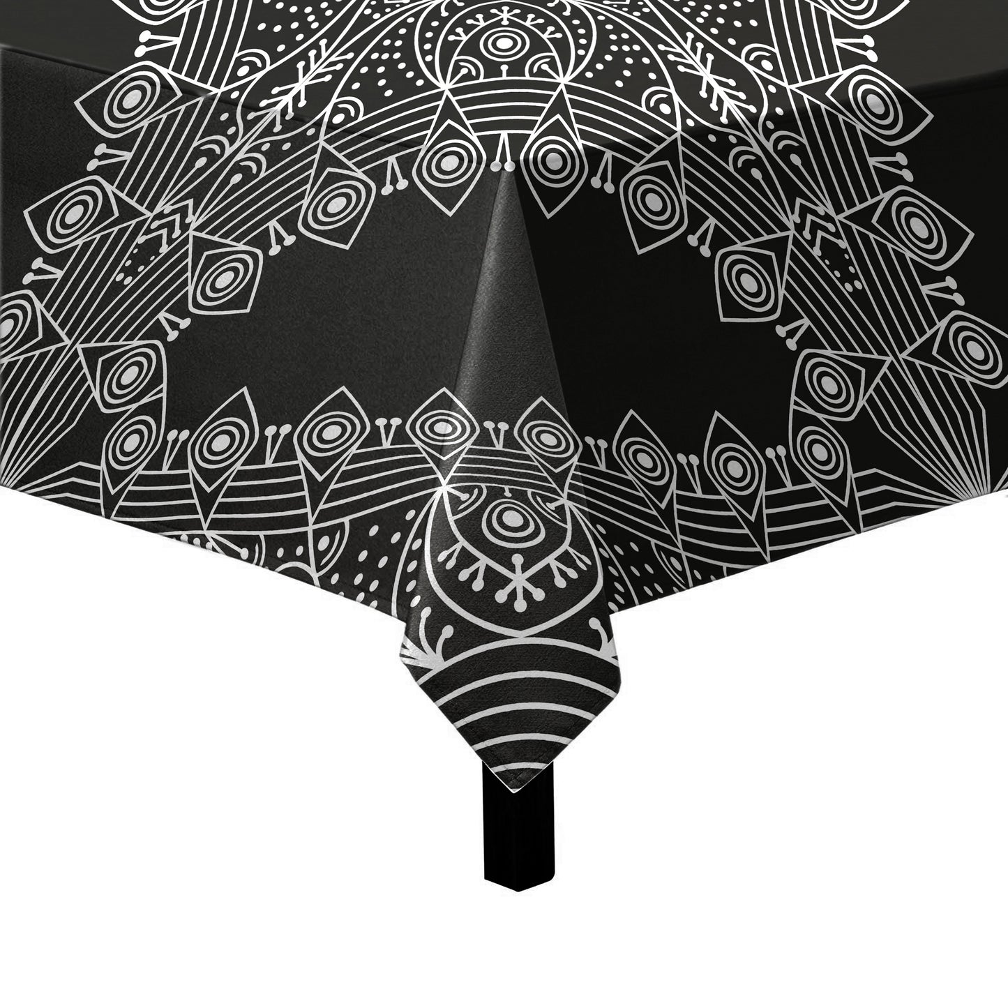 Black and White Pattern Square Tablecloth