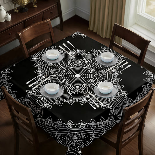 Black and White Pattern Square Tablecloth