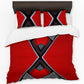 Black on Red Futuristic Design Duvet Cover Set