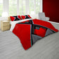 Black on Red Futuristic Design Duvet Cover Set