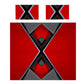 Black on Red Futuristic Design Duvet Cover Set