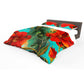 Blazing Red Blossoms Duvet Cover Set
