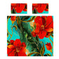 Blazing Red Blossoms Duvet Cover Set