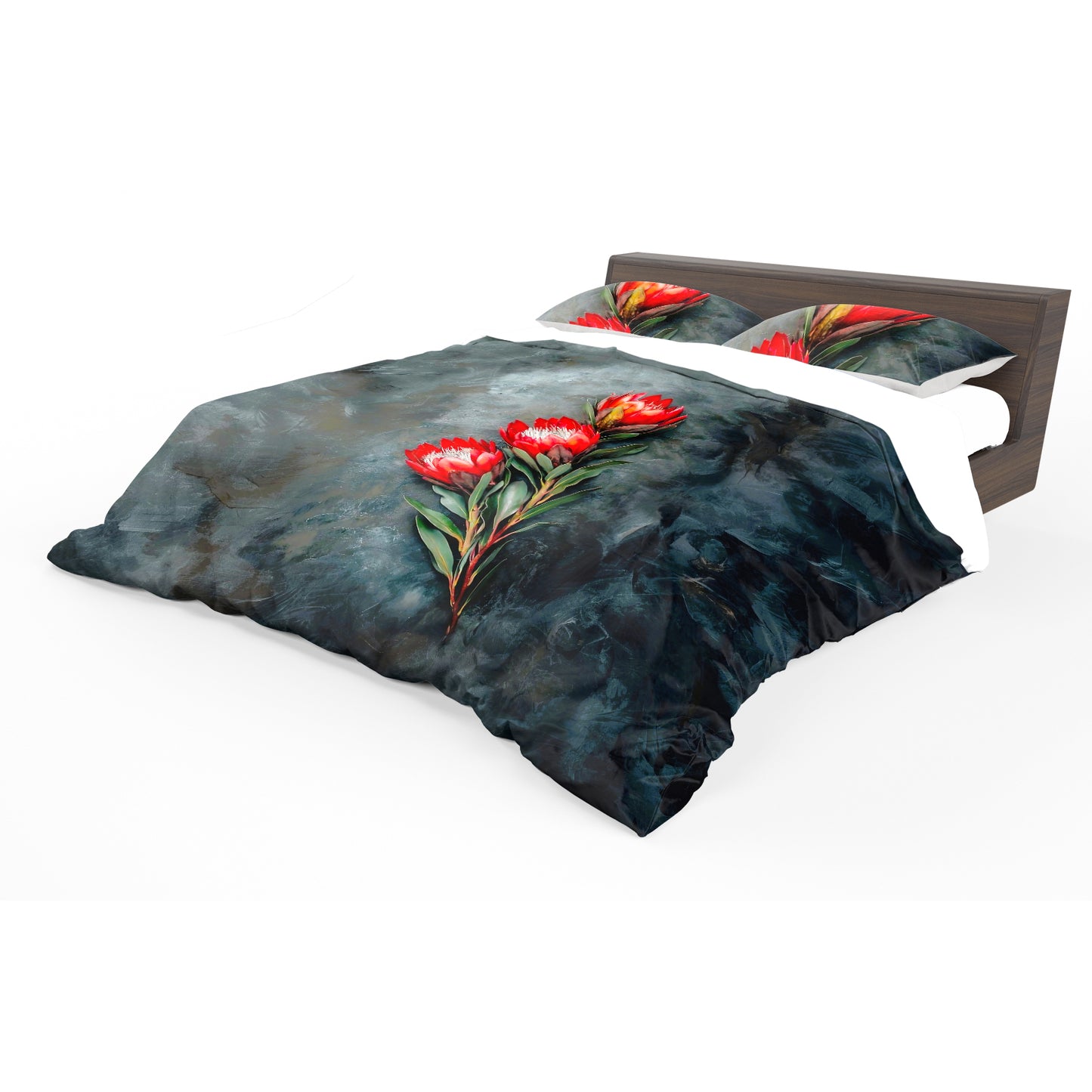 Blazing Red Protea Duvet Cover Set