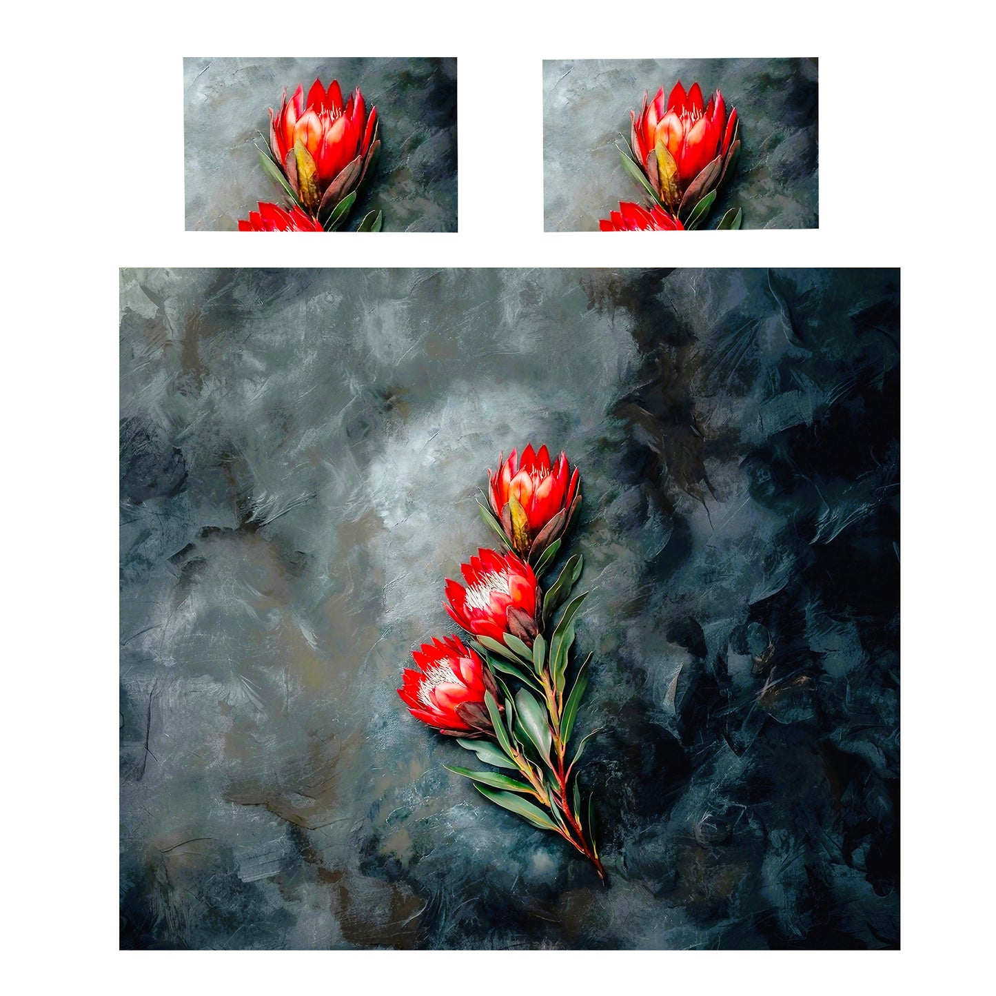 Blazing Red Protea Duvet Cover Set