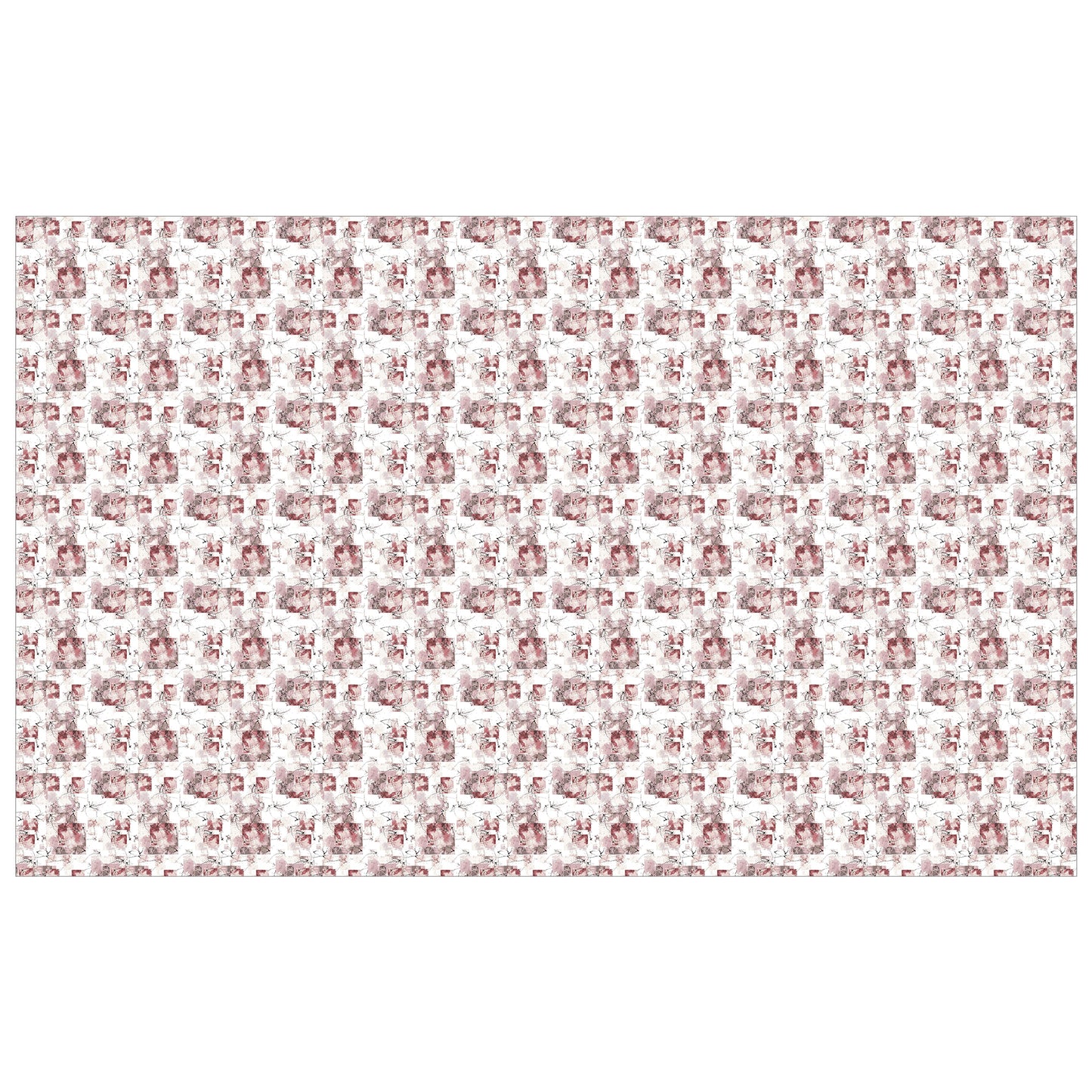 Block Pattern on White Rectangle Tablecloth