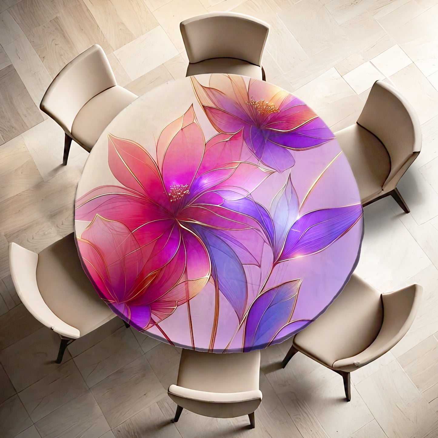 Bloom Aura Round Tablecloth