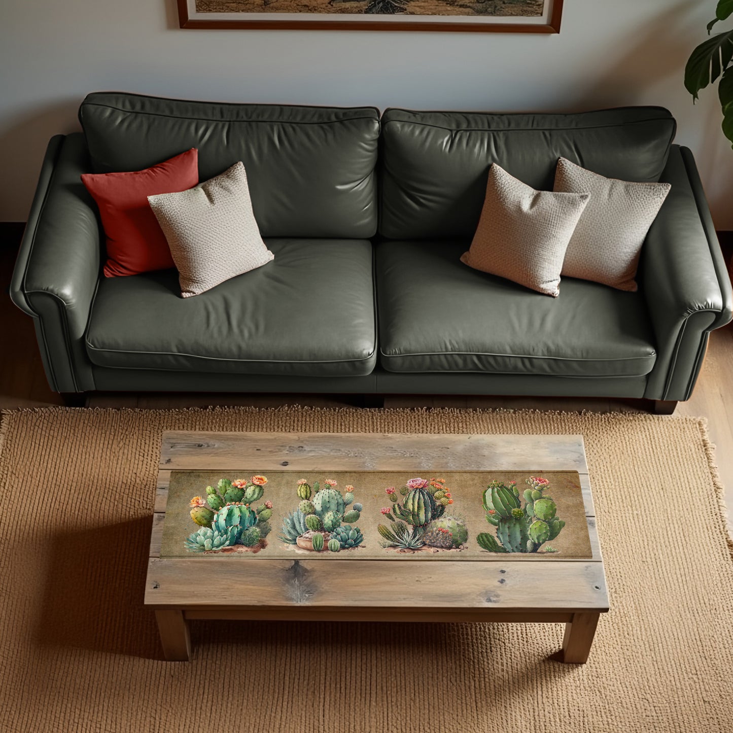 Blooming Cacti 160cm Table Runner
