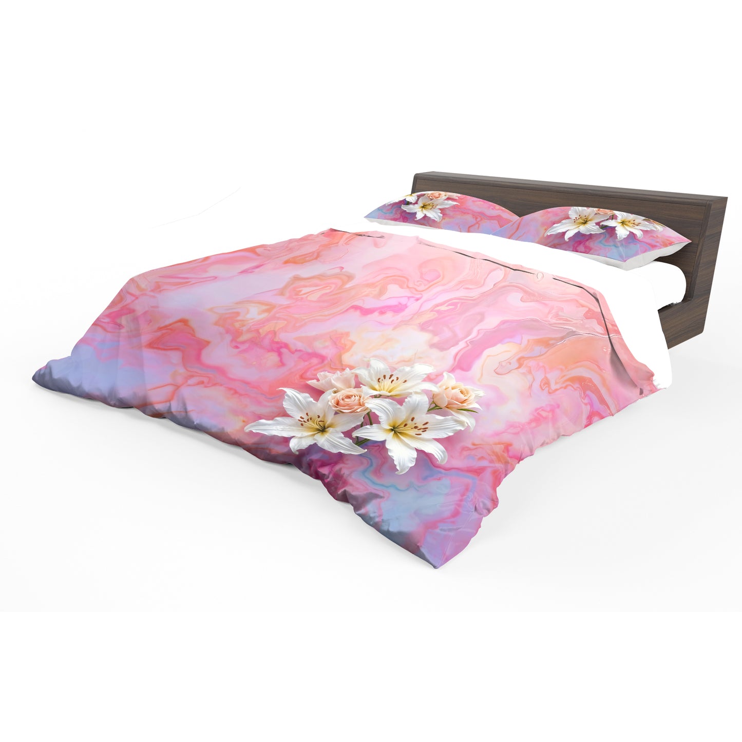 Blooming Fireheart Lily Duvet Cover Set