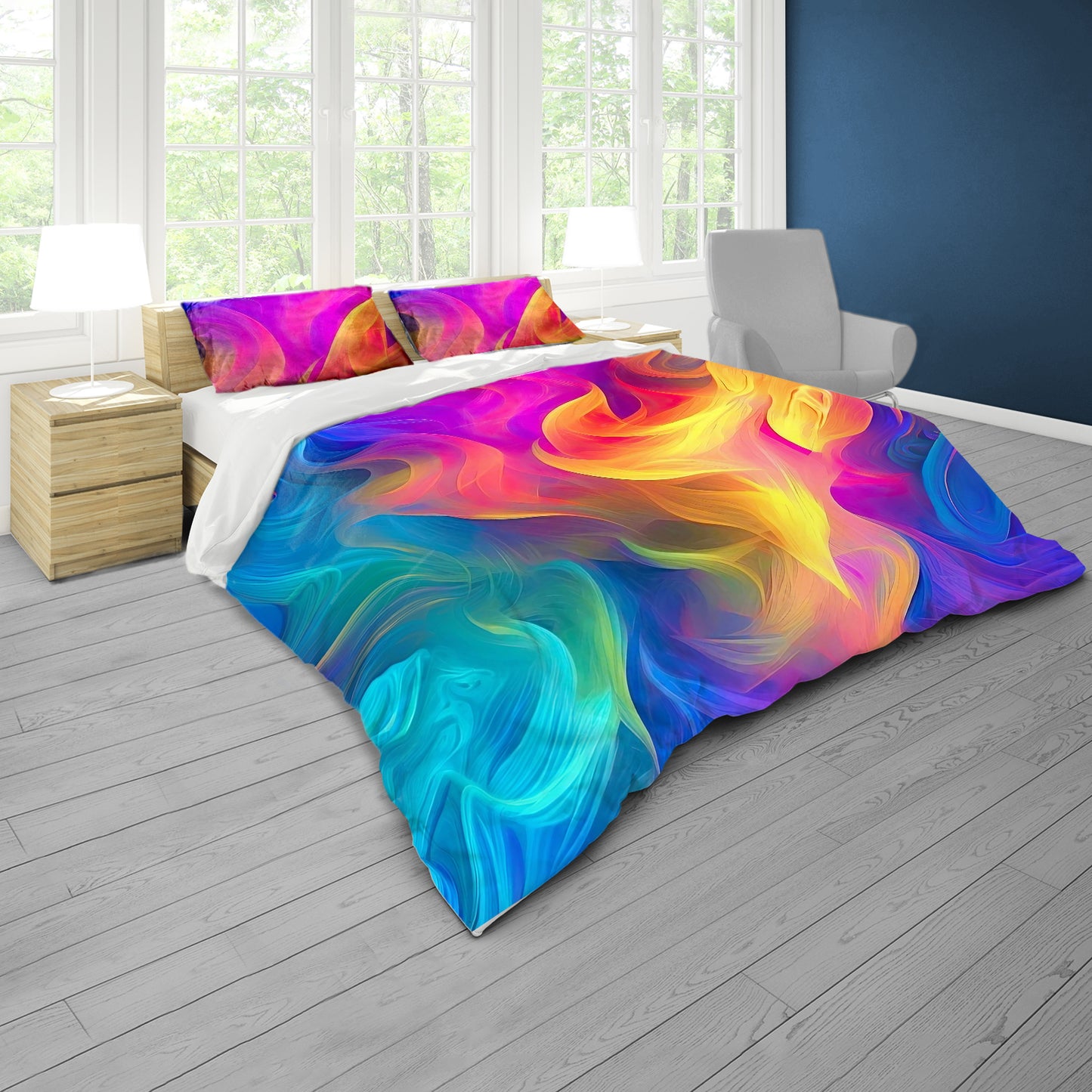 Blooming Flames Duvet Cover Set