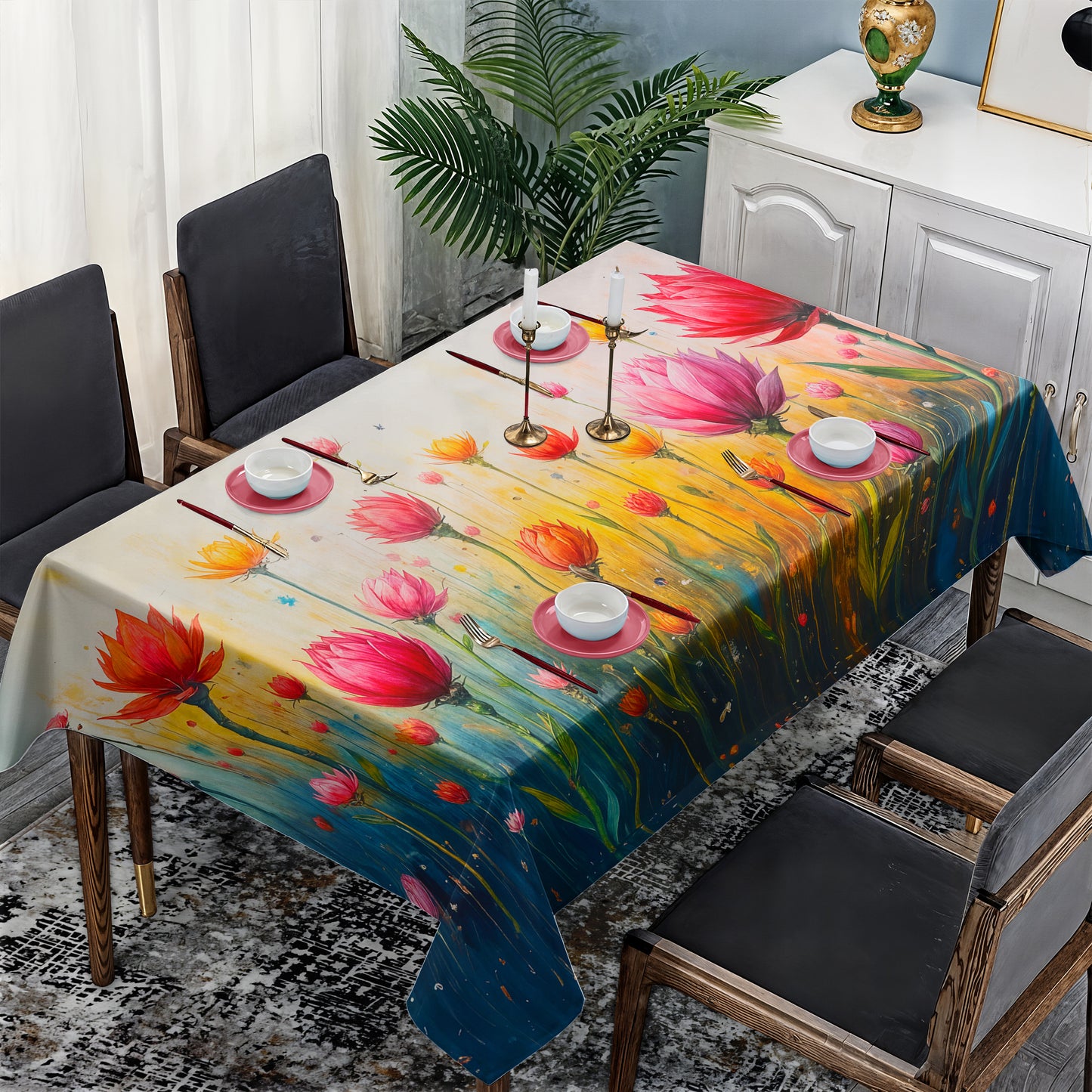 Blooming Harmony Rectangle Tablecloth