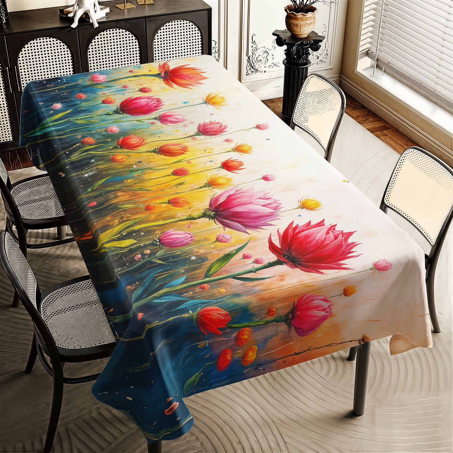 Blooming Harmony Rectangle Tablecloth
