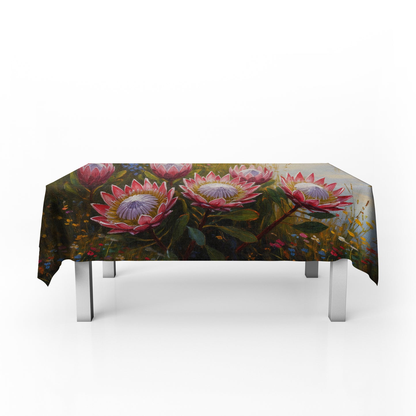 Blooming Painted Protea Rectangle Tablecloth