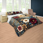 Blossoms on Rust Duvet Cover Set