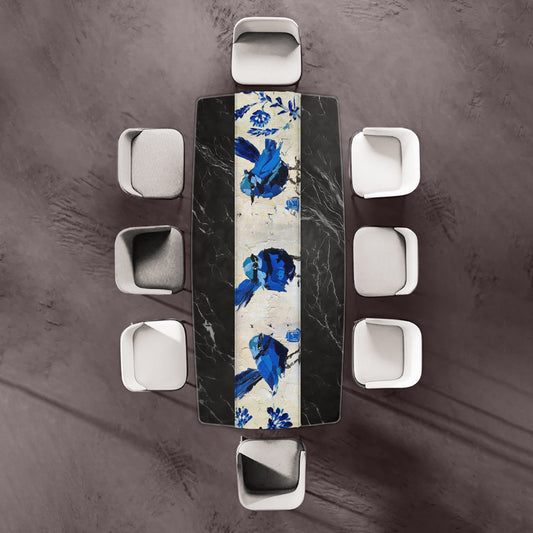 Blue Birds Table Runner by Juanette Menderoi