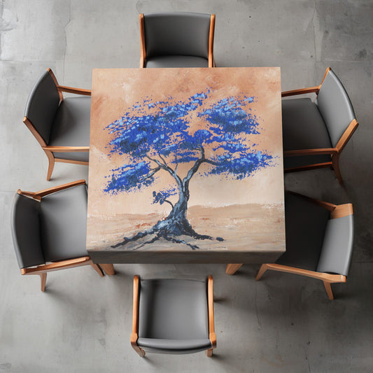 Blue Blossom Tree Square Tablecloth By Wikus Hattingh