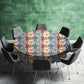 Blue Cream Pink Round Tablecloth
