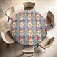 Blue Cream Pink Round Tablecloth