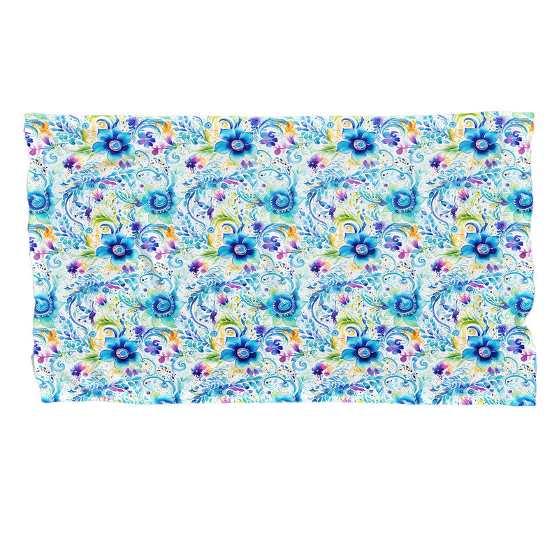 Blue Curls Light Bed Throw