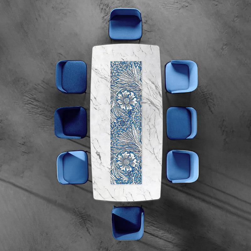 Blue Floral Rhythm 160cm Table Runner