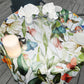 Blue Green Flower Vines Round Tablecloth by Mark van Vuuren