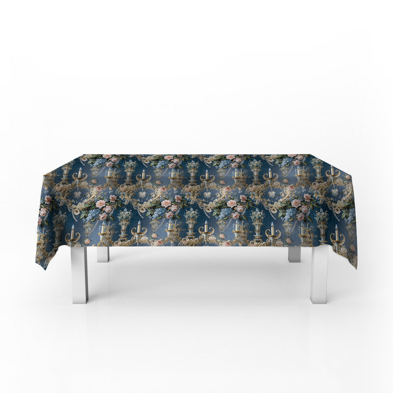 Blue Grey Rectangle Tablecloth