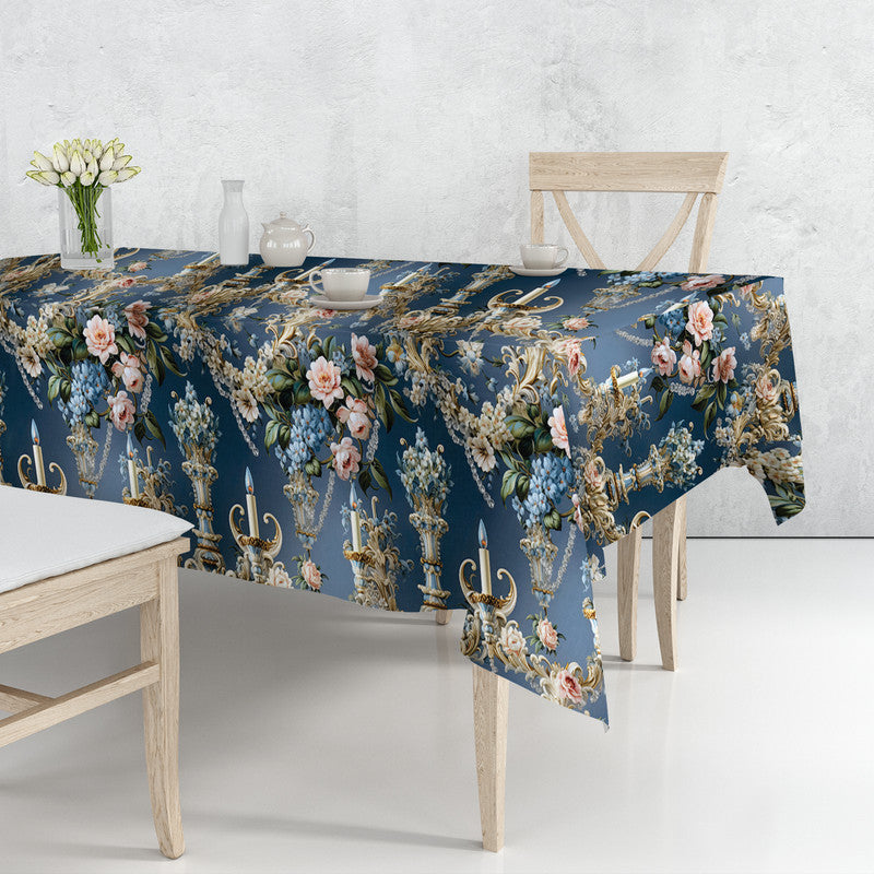 Blue Grey Rectangle Tablecloth