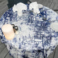 Blue Hash Abstract Round Tablecloth