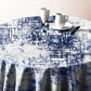 Blue Hash Abstract Round Tablecloth