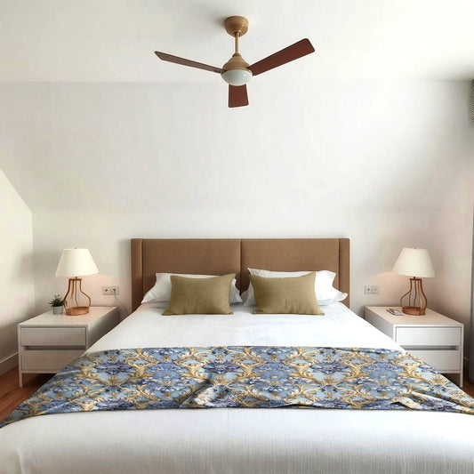 Blue Shades Light Bed Throw