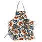 Blue and Orange Floral Medium Length Apron By Mark Van Vuuren